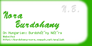 nora burdohany business card